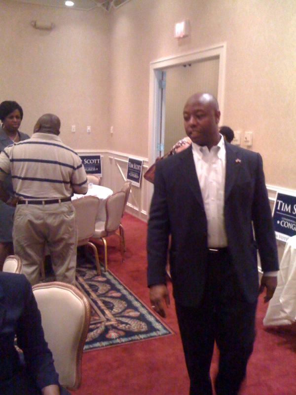 timscott1 Tim Scott at his first meeting with (Democratic-leaning) blacks in SC.